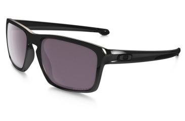 Image of Oakley Silver Sunglasses Polished Black Frame, Prizm Daily Polarized Lens-OO9262-07