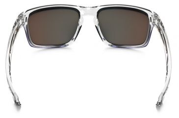 Image of Oakley Silver Sunglasses Polished Clear Frame, Sapphire Iridium Lens-OO9262-06