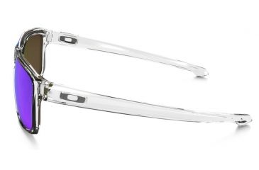 Image of Oakley Silver Sunglasses Polished Clear Frame, Sapphire Iridium Lens-OO9262-06