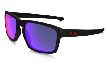 Image of Oakley Silver Sunglasses Sliver Matte Black Frame, Positive Red Iridium Lens-OO9262-20