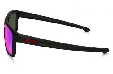 Image of Oakley Silver Sunglasses Sliver Matte Black Frame, Positive Red Iridium Lens-OO9262-20