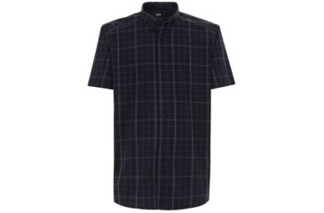Image of Oakley Local Short Sleeve Plaid - Mens, Blackout, Extra Large, 401865-02E-XL