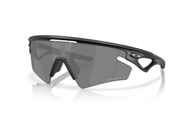 Image of Oakley Sphaera Slash Sunglasses, Matte Black, PRIZM Black Polarized, PRIZM Black Polarized, OO9499-0136