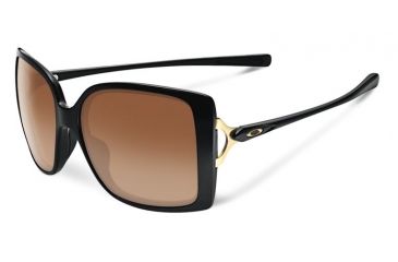 Image of Oakley Splash Sunglasses Polished Black W/ VR50 Brown Grad Frame, VR50 Brown Gradient Lens-OO9258-01