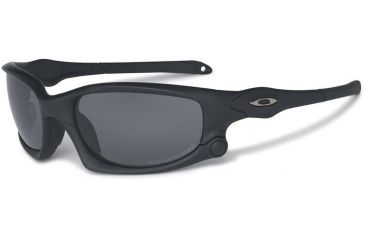 Image of Oakley Split Jacket Array Sunglasses, Matte Black Frame, Polarized Grey and VR28 Lenses OO9099-15