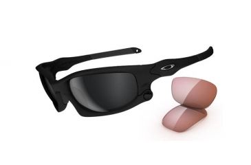 Image of Oakley Split Jacket Sunglasses, Matte Blk Frame, Black Irid+G40 Lens OO9099-01