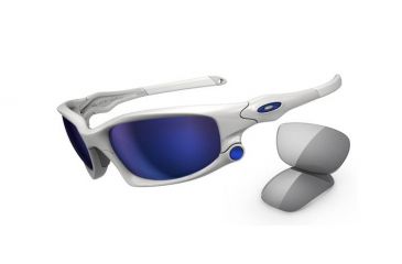 Image of Oakley Split Jacket Sunglasses, Polished White Frame, Ice Irid Lens OO9099-03