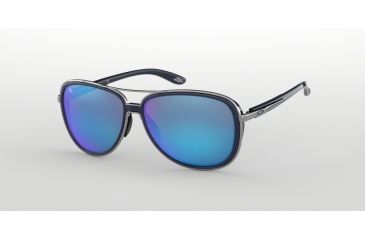 Image of Oakley SPLIT TIME OO4129 Sunglasses 412909-58 - Polished Chrome Frame, Prizm Sapphire Lenses