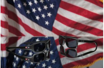 Image of Oakley SI Standard Issue Holbrook Tonal Flag Collection Sunglasses, Matte Black w/Grey, OO9102-E555