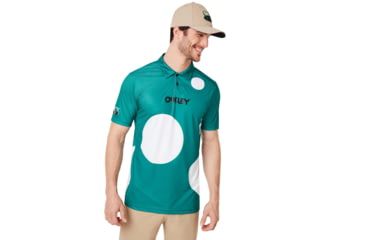 Image of Oakley Staple Short Sleeve Polo Shirt - Mens, Staple Bubble Green, 2XL, FOA400551-9BG-XXL