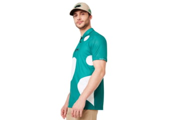 Image of Oakley Staple Short Sleeve Polo Shirt - Mens, Staple Bubble Green, 2XL, FOA400551-9BG-XXL