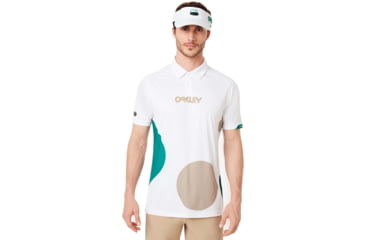 Image of Oakley Staple Short Sleeve Polo Shirt - Mens, White, Medium, FOA400545-100-M