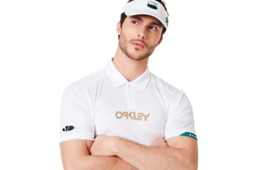Image of Oakley Staple Short Sleeve Polo Shirt - Mens, White, Medium, FOA400545-100-M