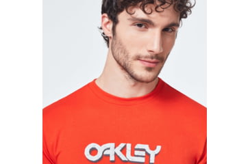 Image of Oakley Stone B1B Logo Short Sleeve Tee - Mens, Energetic Orange, Extra Small, FOA400040-7EN-XS