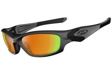 Image of Oakley Straight Jacket Dark Grey Frame w/ Fire Iridium Polarized Lenses Sunglasses 24-123