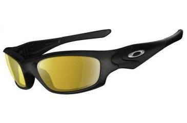 Image of Oakley Straight Jacket Matte Black Frame w/ Amber Polarized Lenses Sunglasses 12-988