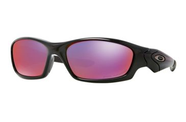 Image of Oakley Straight Jacket Sunglasses 26-236-61 - Polished Black Frame, Oo Red Iridium Polarized Lenses