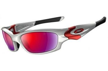 Image of Oakley Straight Jacket White Chrome Frame w/ +Red Iridium Lenses Sunglasses 04-329