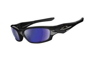 Image of Oakley Straight Jacket Polished Black Frame w/ DeepBluePolarized Lenses Sunglasses 24-019
