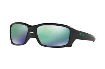 Image of Oakley STRAIGHTLINK A OO9336 Sunglasses 933605-58 - Matte Black Frame, Jade Iridium Lenses