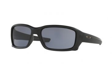 Image of Oakley STRAIGHTLINK OO9331 Sunglasses 933102-58 - Matte Black Frame, Grey Lenses