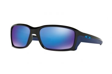 Image of Oakley STRAIGHTLINK OO9331 Sunglasses 933104-58 - Polished Black Frame, Sapphire Iridium Lenses