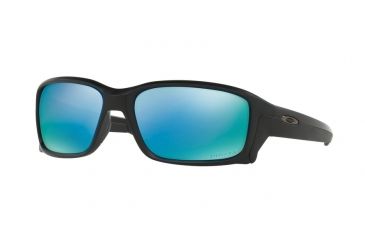 Image of Oakley STRAIGHTLINK OO9331 Sunglasses 933105-58 - Matte Black Frame, Prizm Deep H2o Polarized Lenses