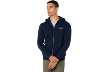 Image of Oakley Street Logo Full Zip Fleece - Mens, Fathom, Extra Large, 472417-6AC-XL