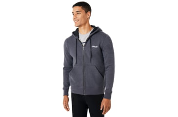 Image of Oakley Street Logo Fz Fleece - Mens, Jet Black Heather, Extra Large, 472417-01S-XL