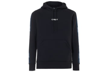 Image of Oakley Street Logo Tape Hooded Fleece - Mens, Blackout, Medium, 472421-02E-M