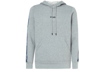 Image of Oakley Street Logo Tape Hooded Fleece - Mens, Granite Heather, Small, 472421-24L-S
