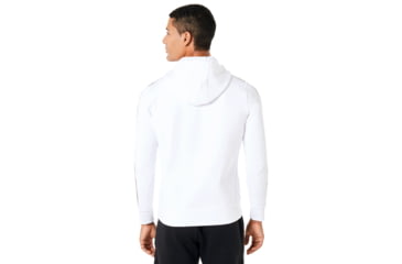 Image of Oakley Street Logo Tape Hooded Fleece - Mens, White, Medium, 472421-100-M
