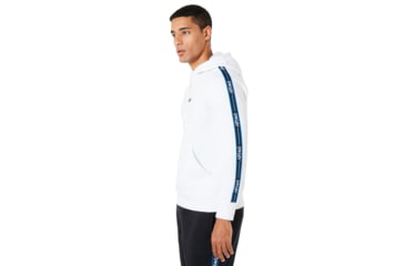 Image of Oakley Street Logo Tape Hooded Fleece - Mens, White, Medium, 472421-100-M