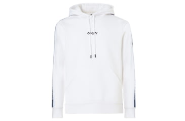 Image of Oakley Street Logo Tape Hooded Fleece - Mens, White, Medium, 472421-100-M