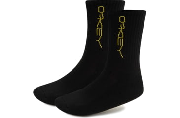 Image of Oakley Stretch Logo Socks - Mens, Blackout, Medium, FOS900164-02E-M