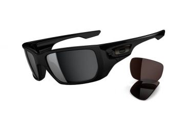 Image of Oakley Style Switch Mens Sunglasses Polished Black Frame, Black Iridium and VR28 Black Iridium Lens OO9194-01