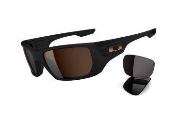 Image of Oakley Style Switch Mens Sunglasses Matte Black Frame, Dark Bronze and Warm Grey Lens OO9194-04