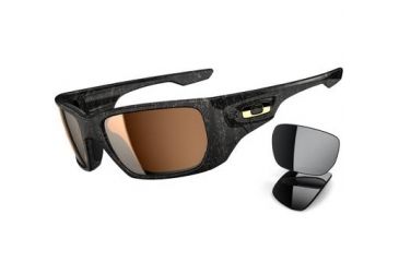 Image of Oakley Style Switch Mens Sunglasses Polished Black Gold Text Frame, Tungsten Iridium and Black Iridium Lens OO9194-05