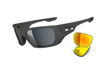 Image of Oakley Style Switch Mens Sunglasses Matte Dark Grey Frame, Grey Polarized and Fire Iridium Lens OO9194-07