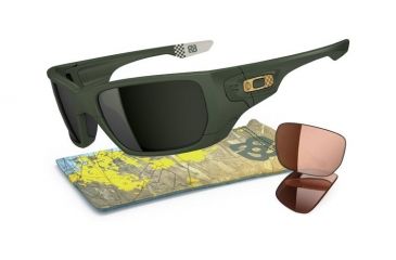 Image of Oakley Style Switch Mens Sunglasses Matte Green Frame, Dark Grey and VR50 Lens OO9194-13