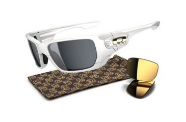 Image of Oakley Style Switch Mens Sunglasses SW Gold Series - Polished White Frame, Grey Polarized and 24K Iridium Lens OO9194-10