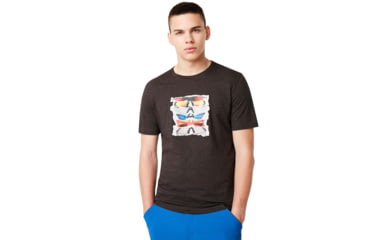 Image of Oakley SunglaShort Sleeve Print Tee - Mens, Dark Grey Hthr, Medium, 457871-29A-M