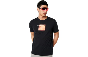 Image of Oakley Sunset Print Tee - Mens, Blackout, Medium, 457548-02E-M