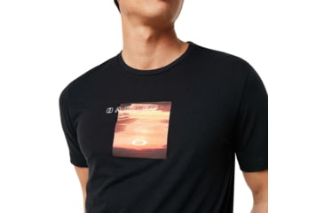 Image of Oakley Sunset Print Tee - Mens, Blackout, Medium, 457548-02E-M