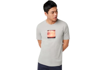 Image of Oakley Sunset Print Tee - Mens, Stone Gray, Small, 457548-22Y-S