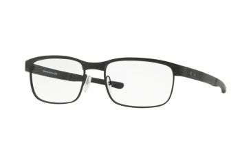 Image of Oakley SURFACE PLATE OX5132 Single Vision Prescription Eyeglasses 513201-52 - Matte Black Frame, Clear Lenses