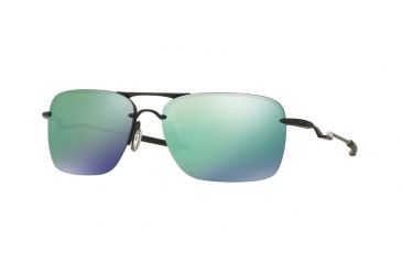 Image of Oakley TAILBACK OO4109 Sunglasses 410905-60 - Satin Black Frame, Jade Iridium Lenses