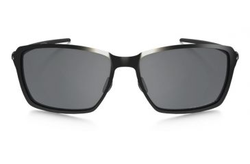 Image of Oakley Tincan Carbon Sunglasses Satin Black/Steel Frame, Black Iridium Polarized Lens-OO6017-02