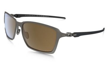 Image of Oakley Tincan Carbon Sunglasses Titanium Frame, Titanium Iridium Polarized Lens-OO6017-05
