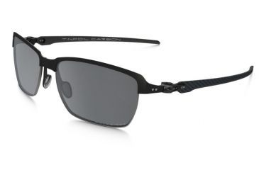 Image of Oakley Tinfoil Carbon Sunglasses Satin Black/Steel Frame, Black Iridium Polarized Lens-OO6018-02